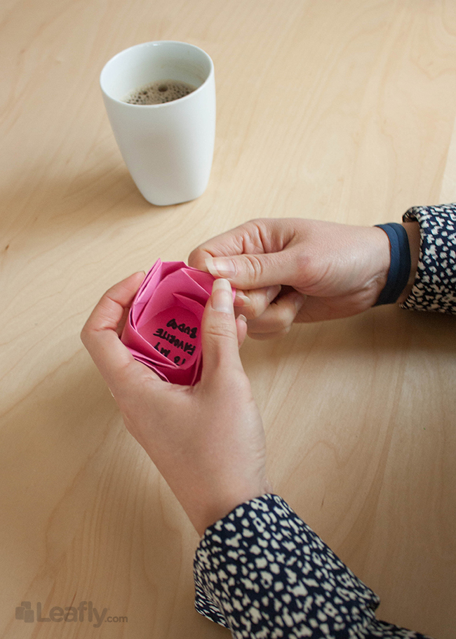 how to make an origami rose step 11